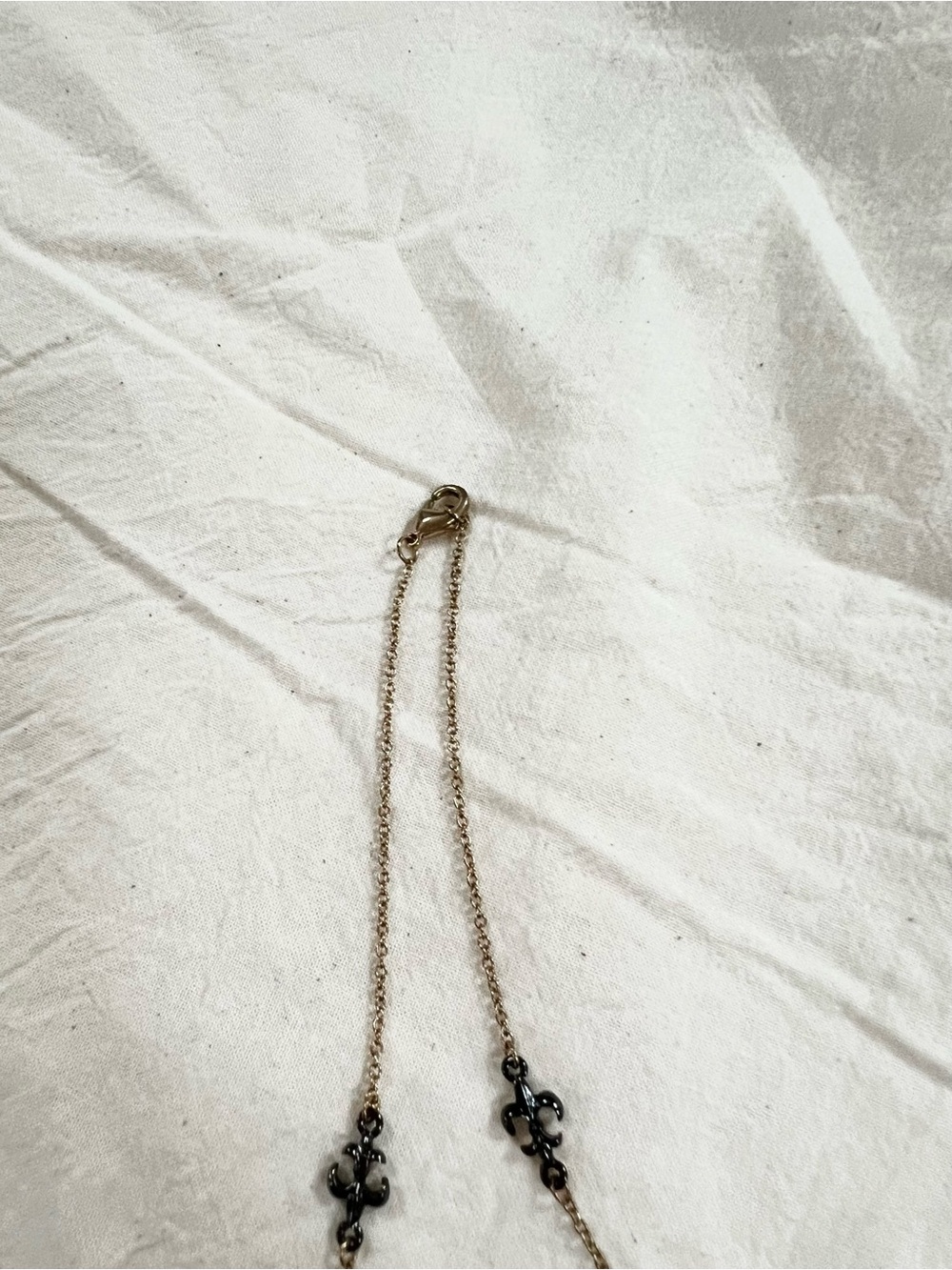 J. Crew Gold-Tone Chain Necklace with Fleur Motifs